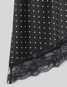 Jupe midi asym&eacute;trique &agrave; pois