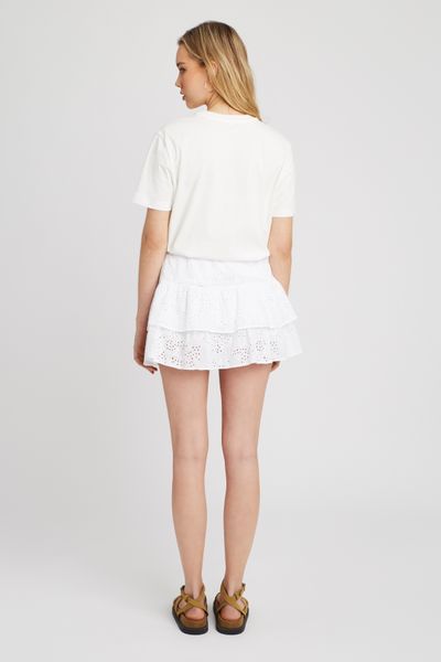 Jupe courte en broderie anglaise