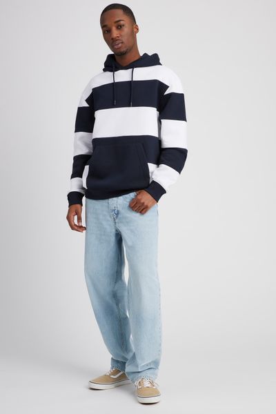 Sweat &agrave; capuche macro rayures