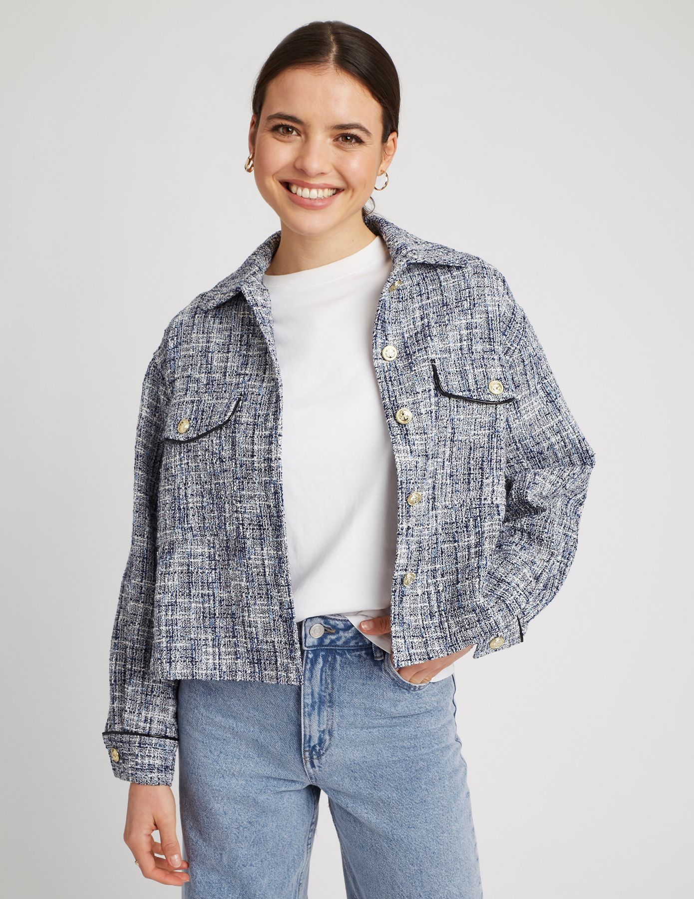 Surchemise en tweed