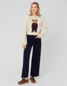 Pantalon wide leg velours