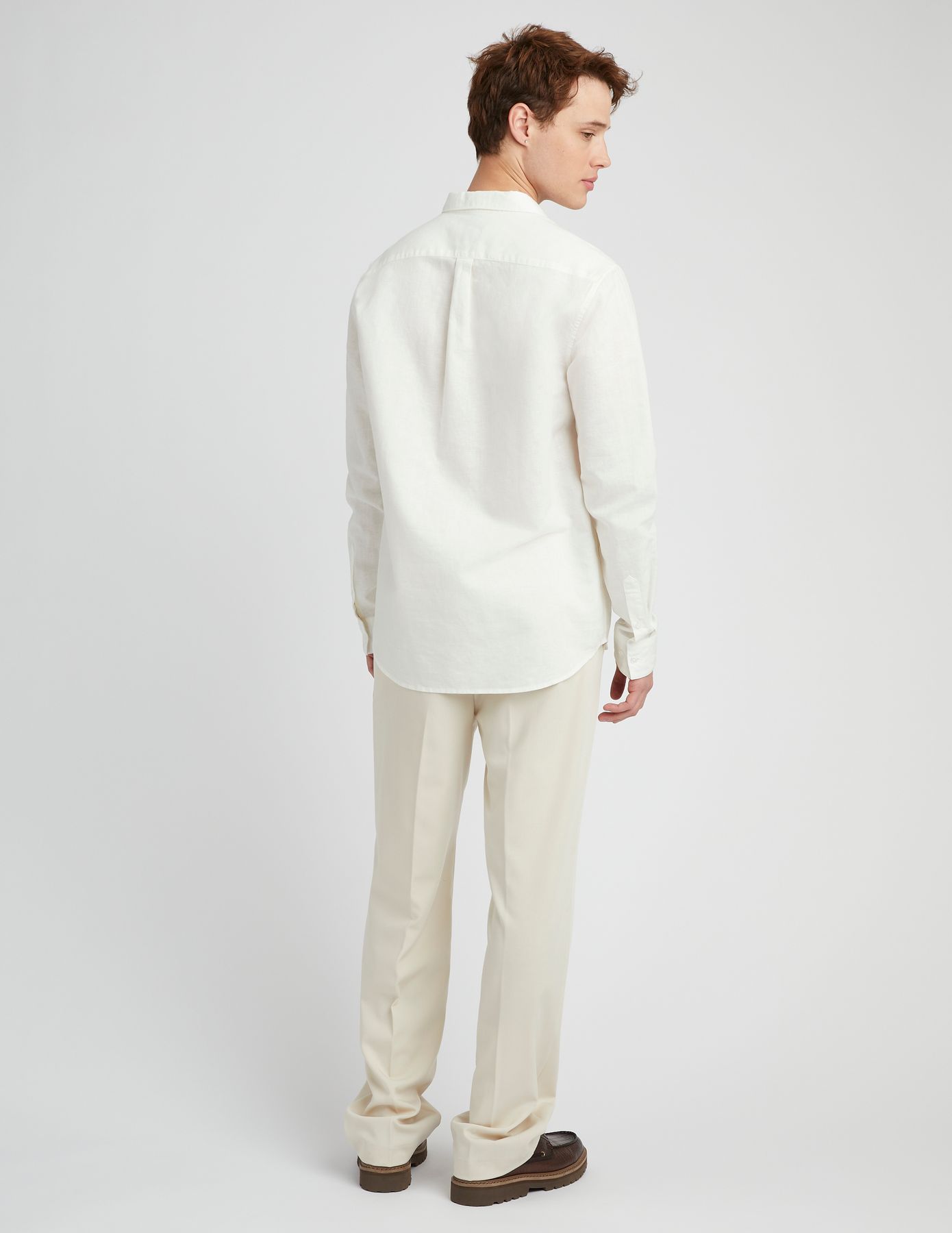 Chemise coton lin unie