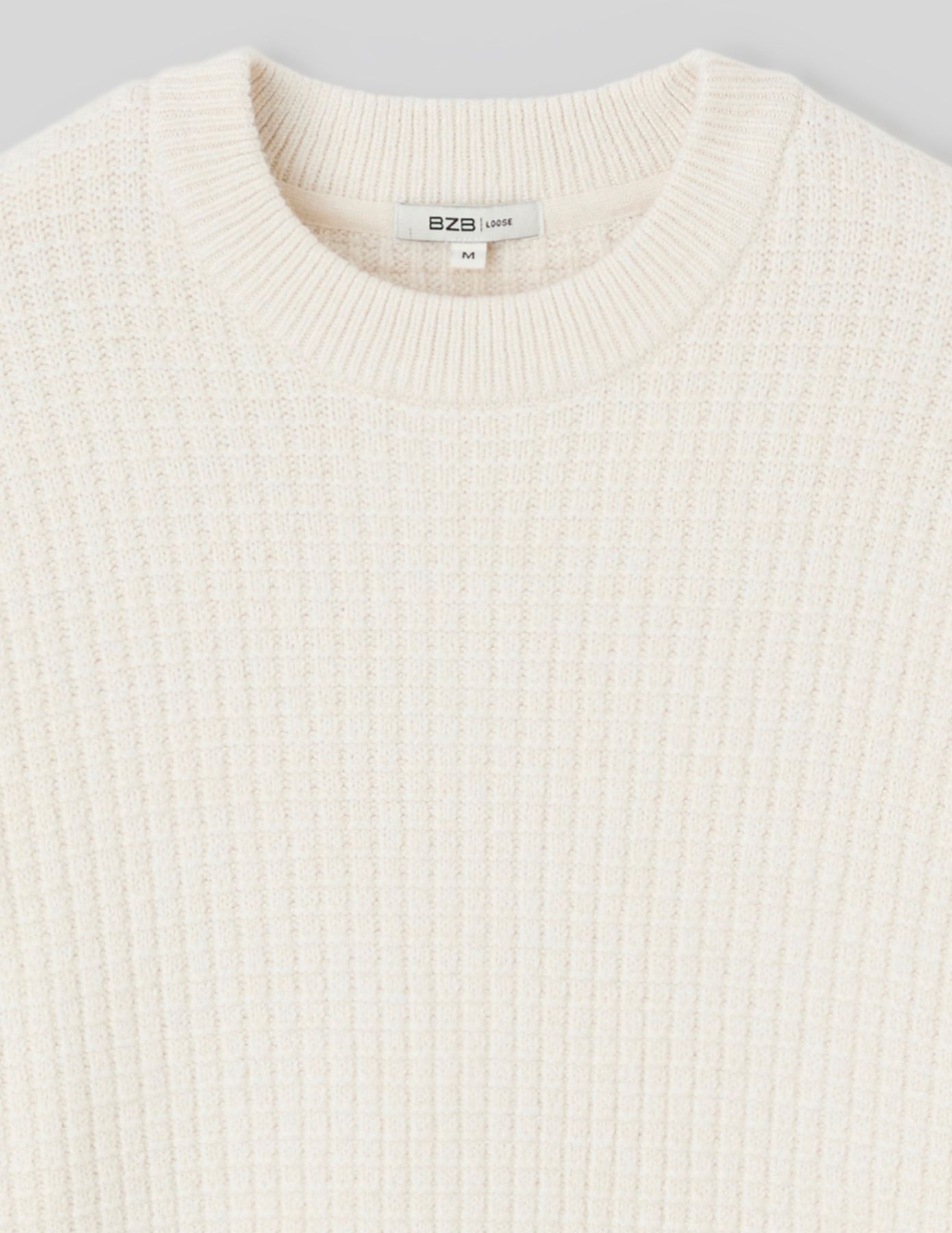 Pull maille gaufr&eacute;e