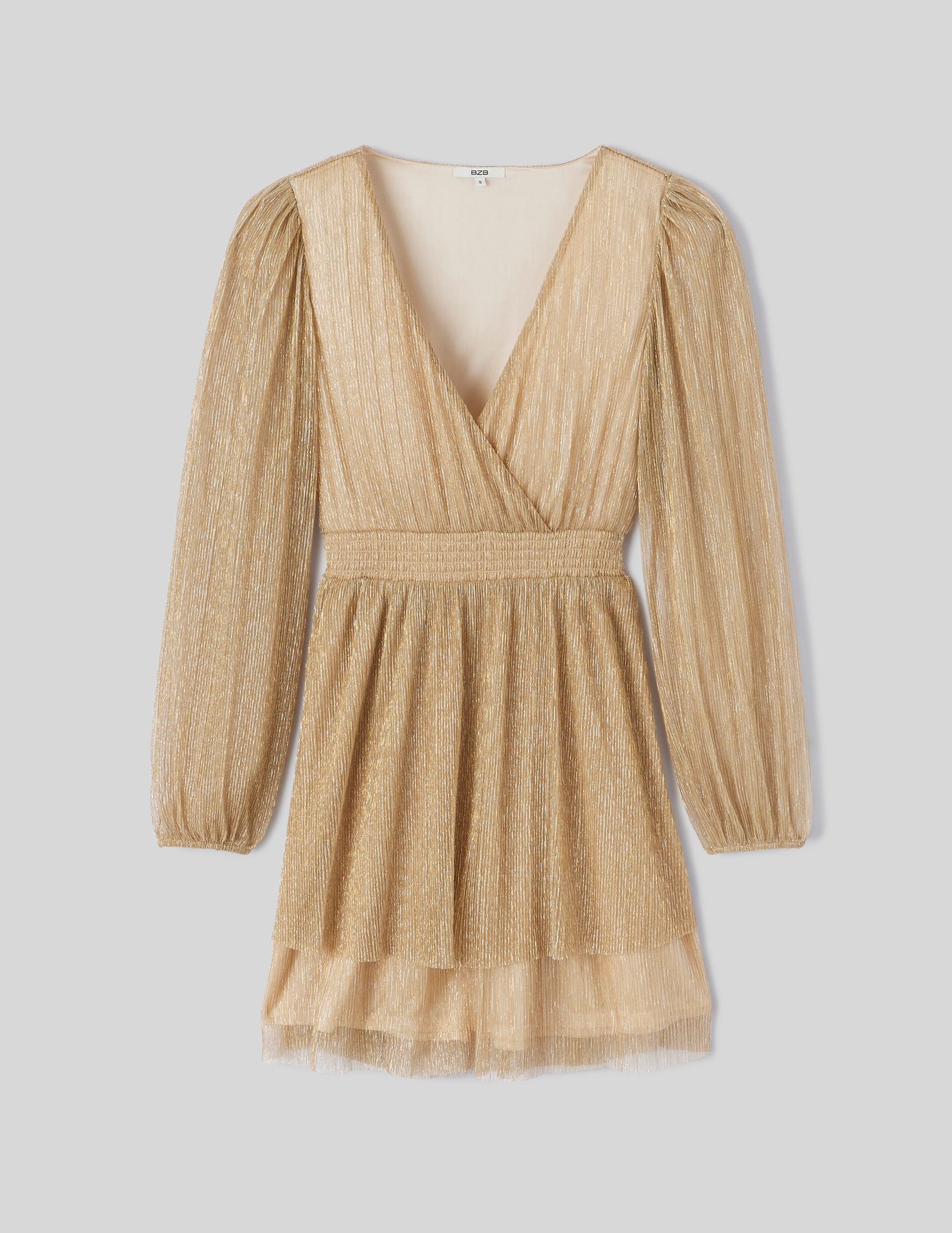 Robe courte brillante &agrave; volants