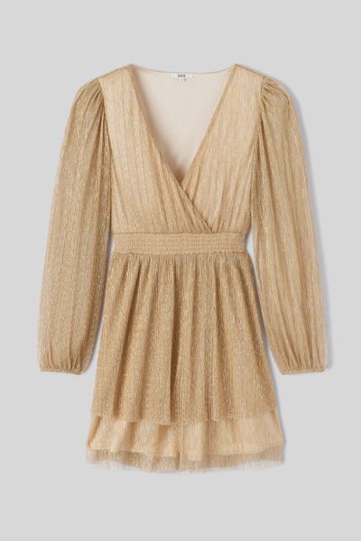 Robe courte brillante &agrave; volants