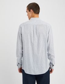 Chemise rayée droite en lin