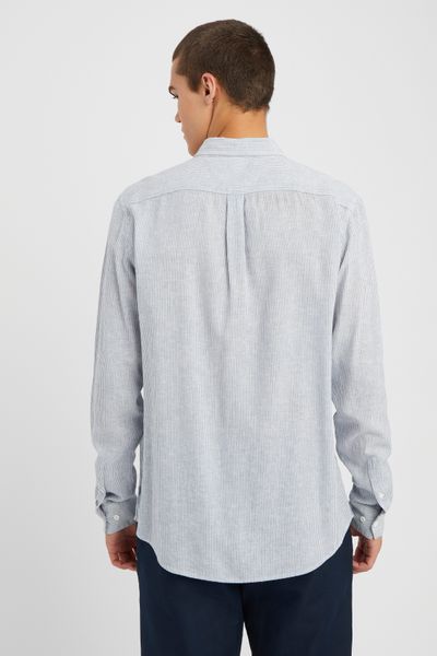 Chemise rayée droite en lin