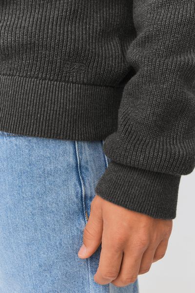 Pull col rond coton uni