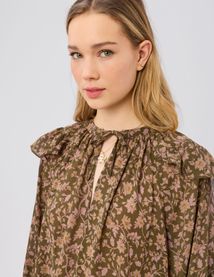 Blouse imprim&eacute;e &agrave; volants