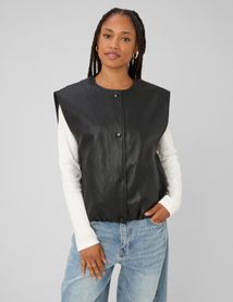 Gilet sans manches en tissu enduit