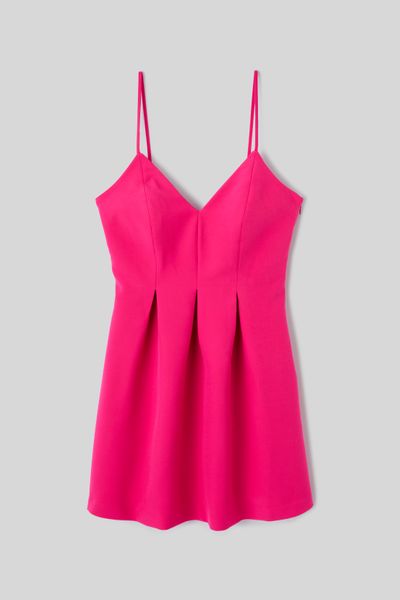 Robe courte &agrave; fines bretelles