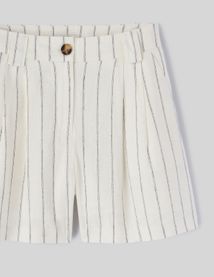 Short rayé en lin