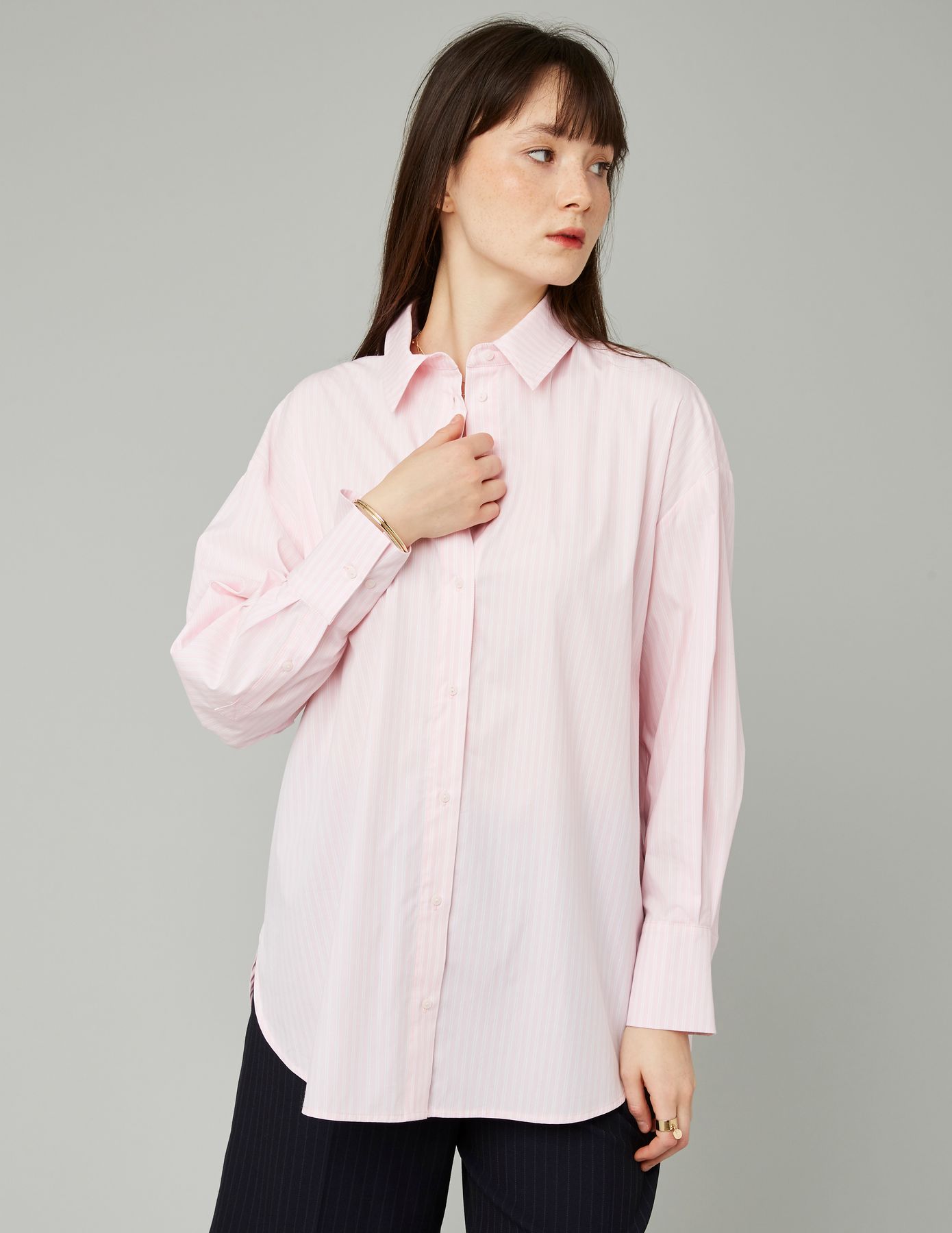 Chemise en popeline rayée