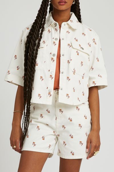 Veste manches courtes imprim&eacute;e