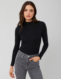 T-shirt col montant uni