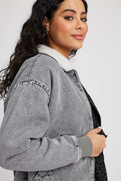 Blouson en jean sherpa