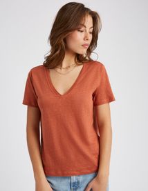 T-shirt en lin uni