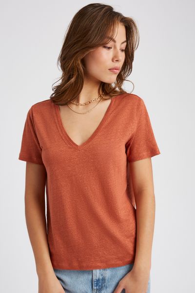 T-shirt en lin uni