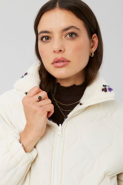 Blouson sherpa imprimé réversible