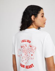 T-shirt St Valentin imprim&eacute; devant/dos