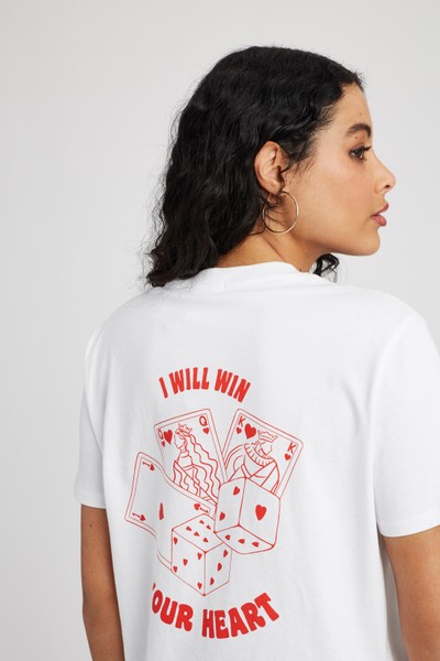 T-shirt St Valentin imprimé devant/dos