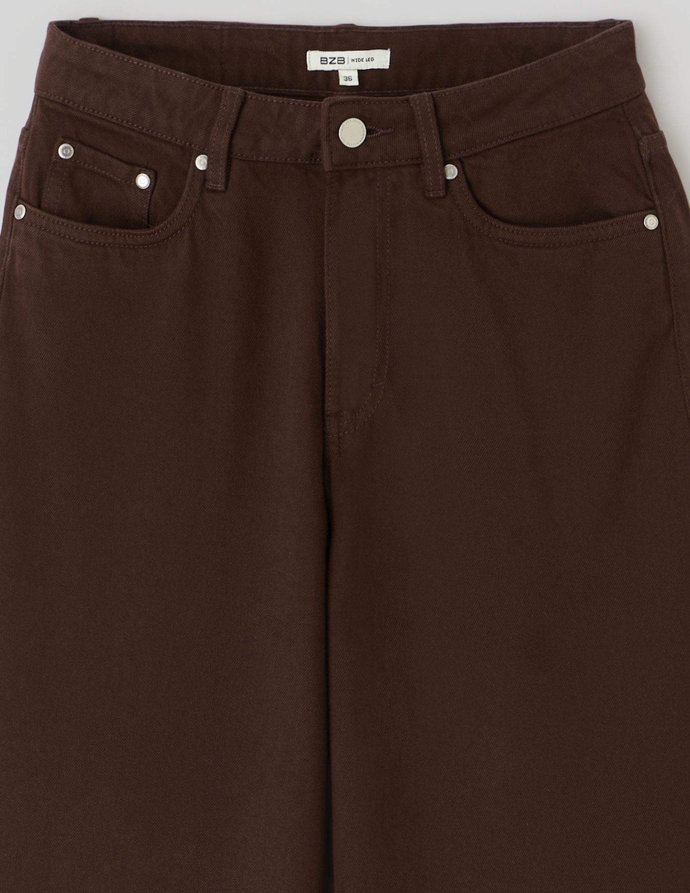 Jean wide leg marron