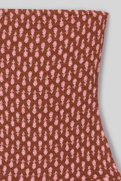 Robe courte imprim&eacute;e bustier