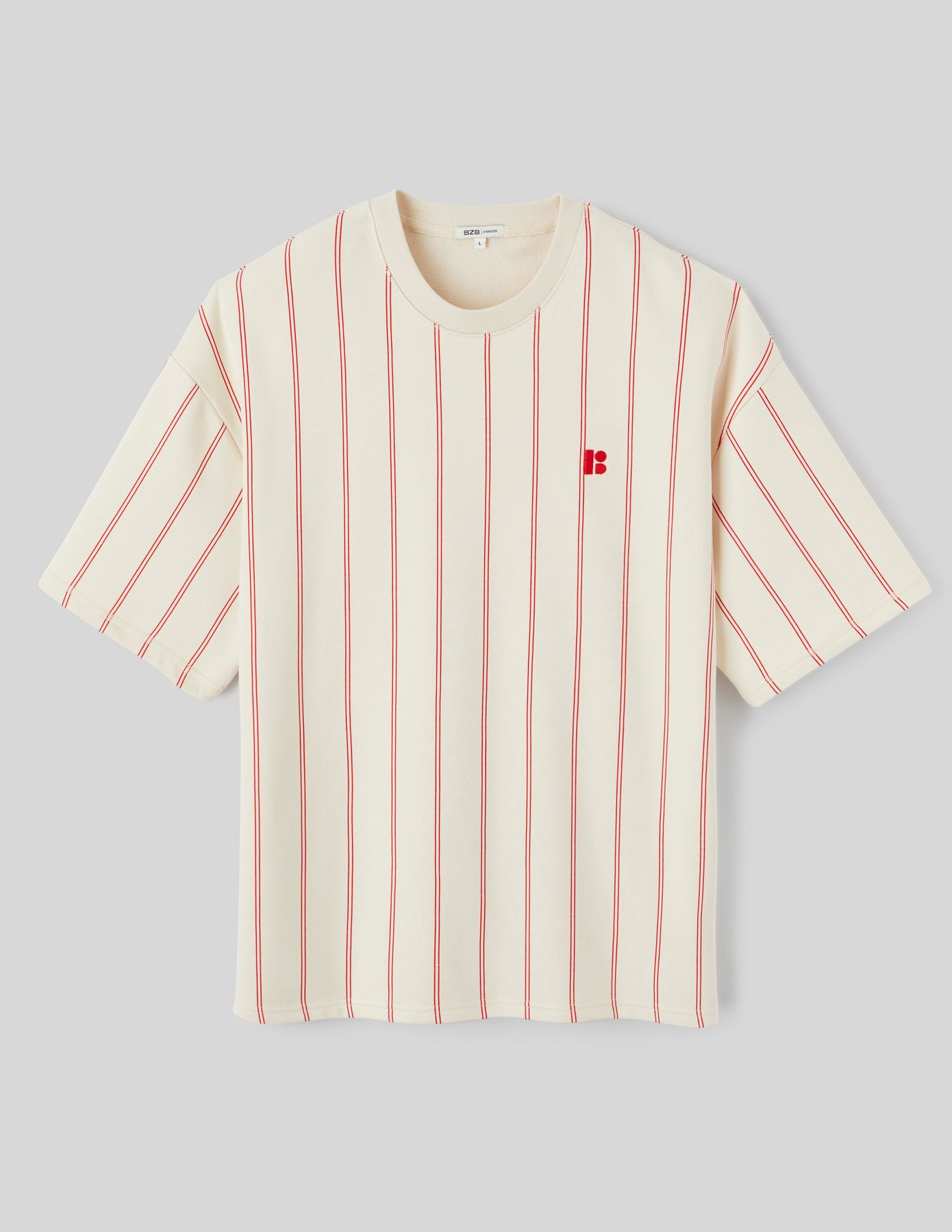 T-shirt broderie poitrine rayé