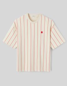 T-shirt broderie poitrine rayé