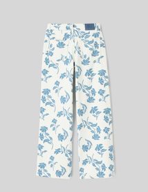 Jean imprim&eacute; fleurs