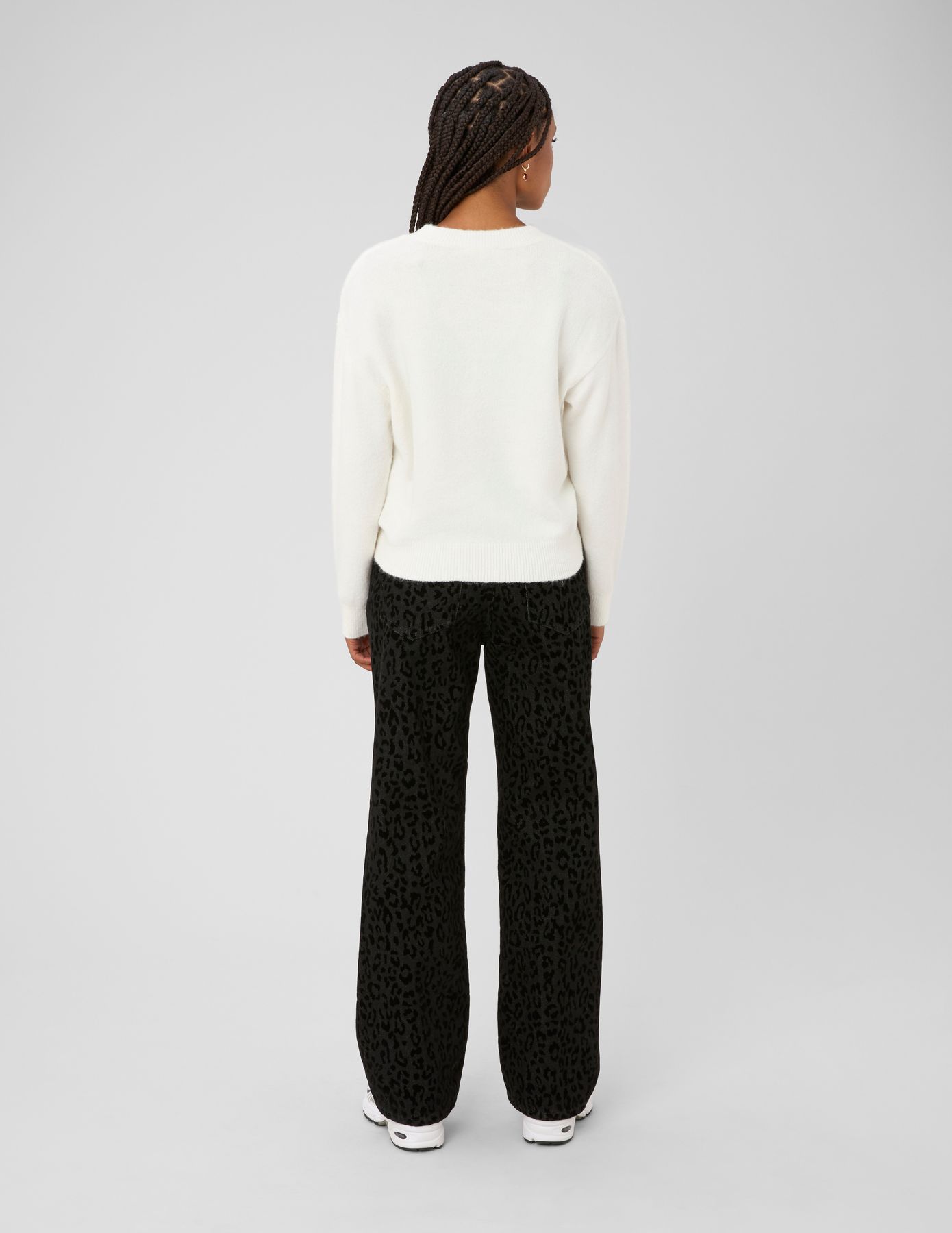 Pantalon imprim&eacute; coupe droite