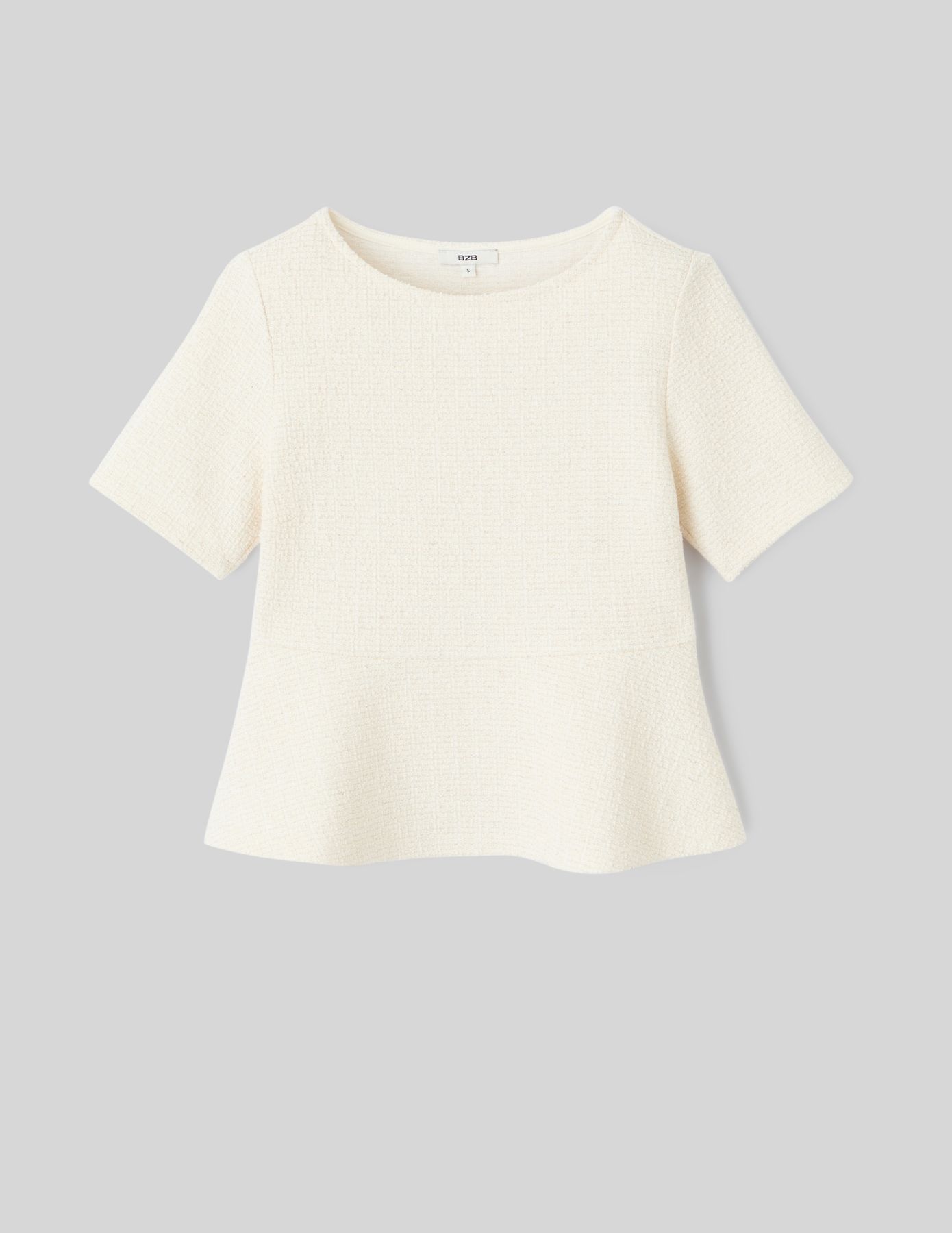 T-shirt peplum en tweed