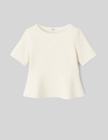T-shirt peplum en tweed