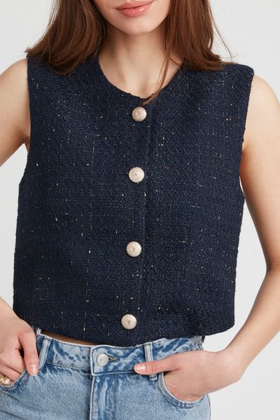 Gilet sans manches en tweed