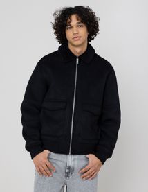 Blouson zipp&eacute; peau retourn&eacute;e