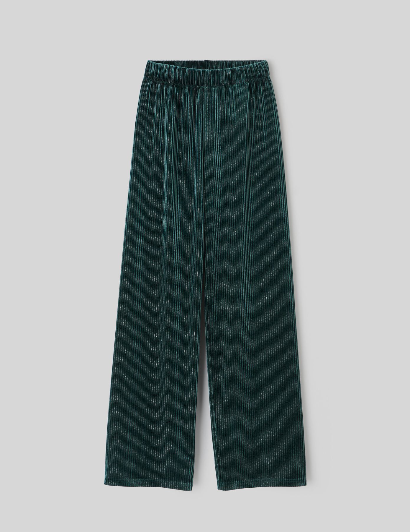 Pantalon wide leg en maille velours