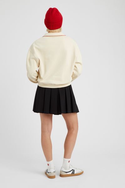 Sweat col polo brodé