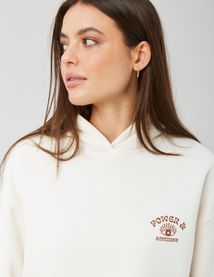 Sweat col capuche imprim&eacute; devant / dos