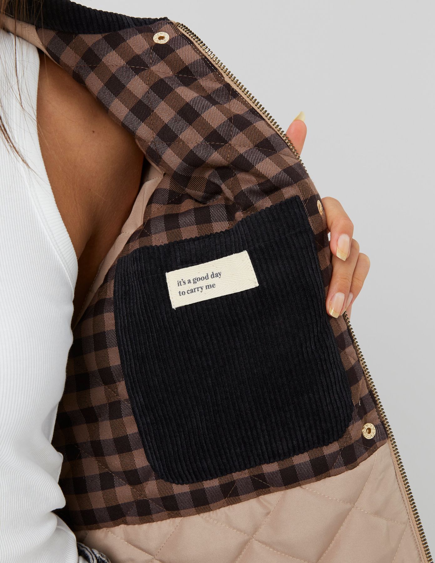 Veste avec col velours côtelé