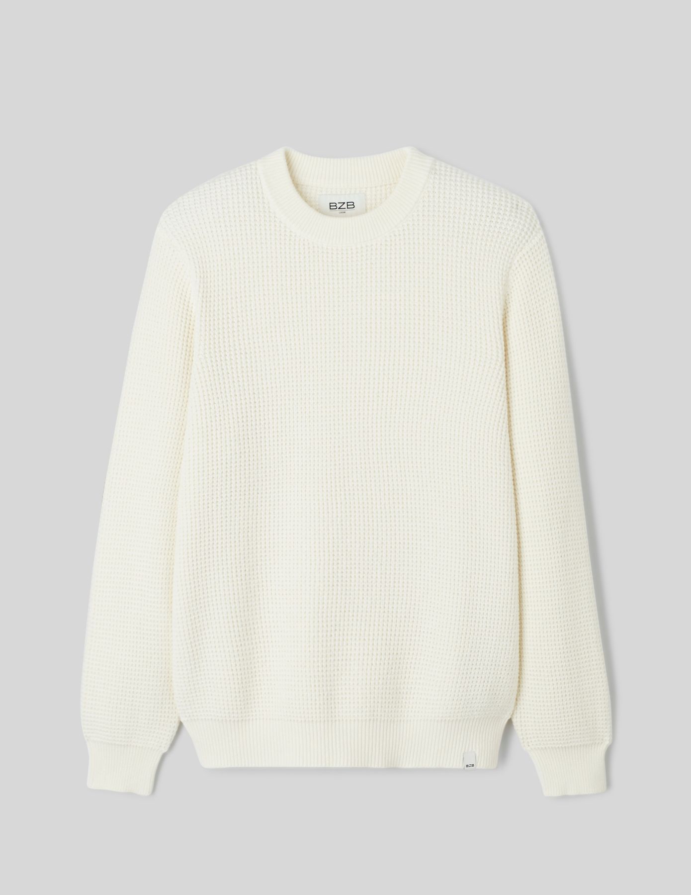Pull col rond matière fantaisie