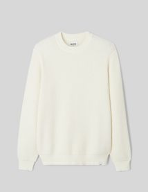 Pull col rond matière fantaisie