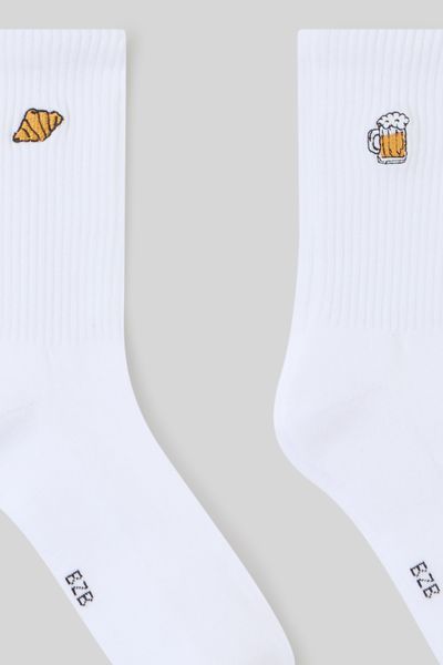 Lot de 2 paires de chaussettes broderie