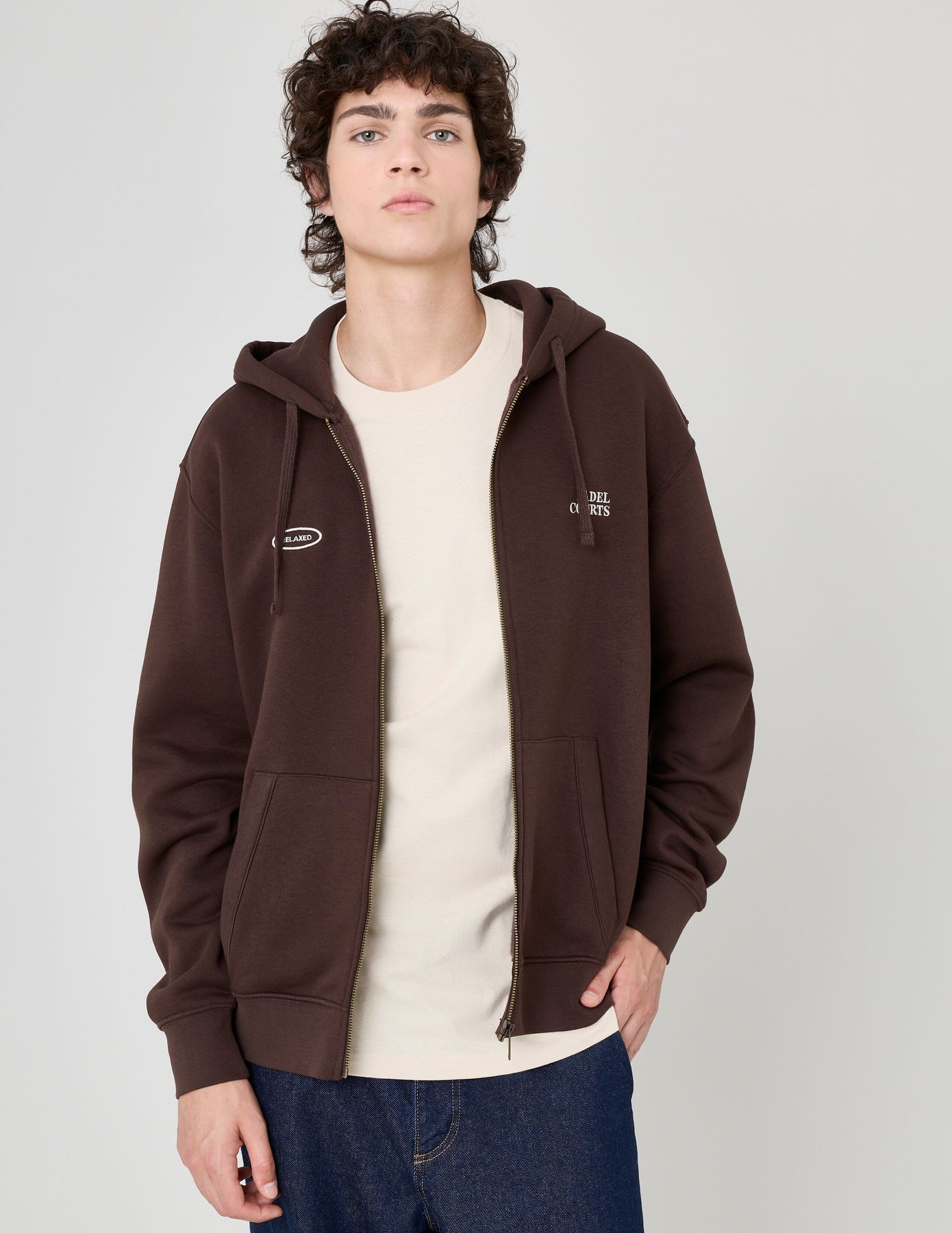 Sweat zipp&eacute; imprim&eacute; devant/dos