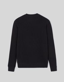 Pull col rond maille côtelée