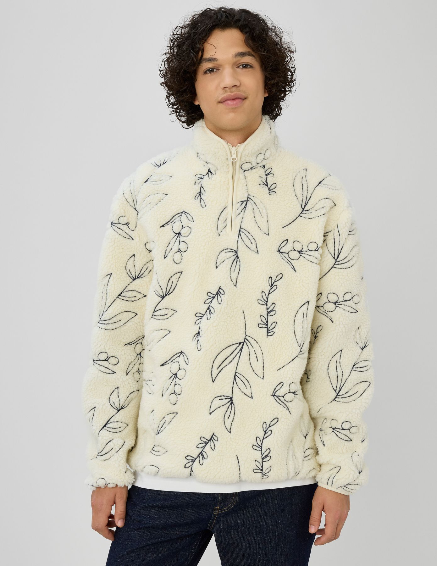 Sweat sherpa brodée