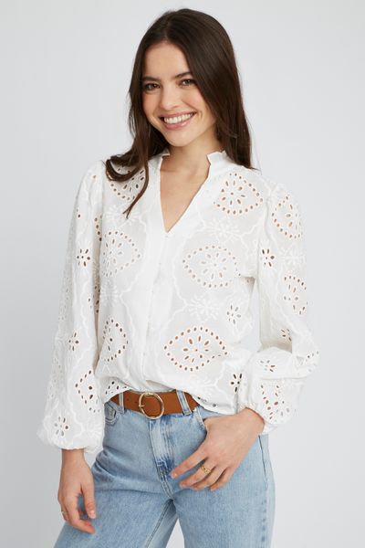 Blouse en broderie anglaise