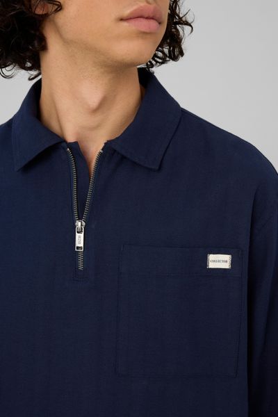 Chemise enfil&eacute;e zipp&eacute;e manches longues