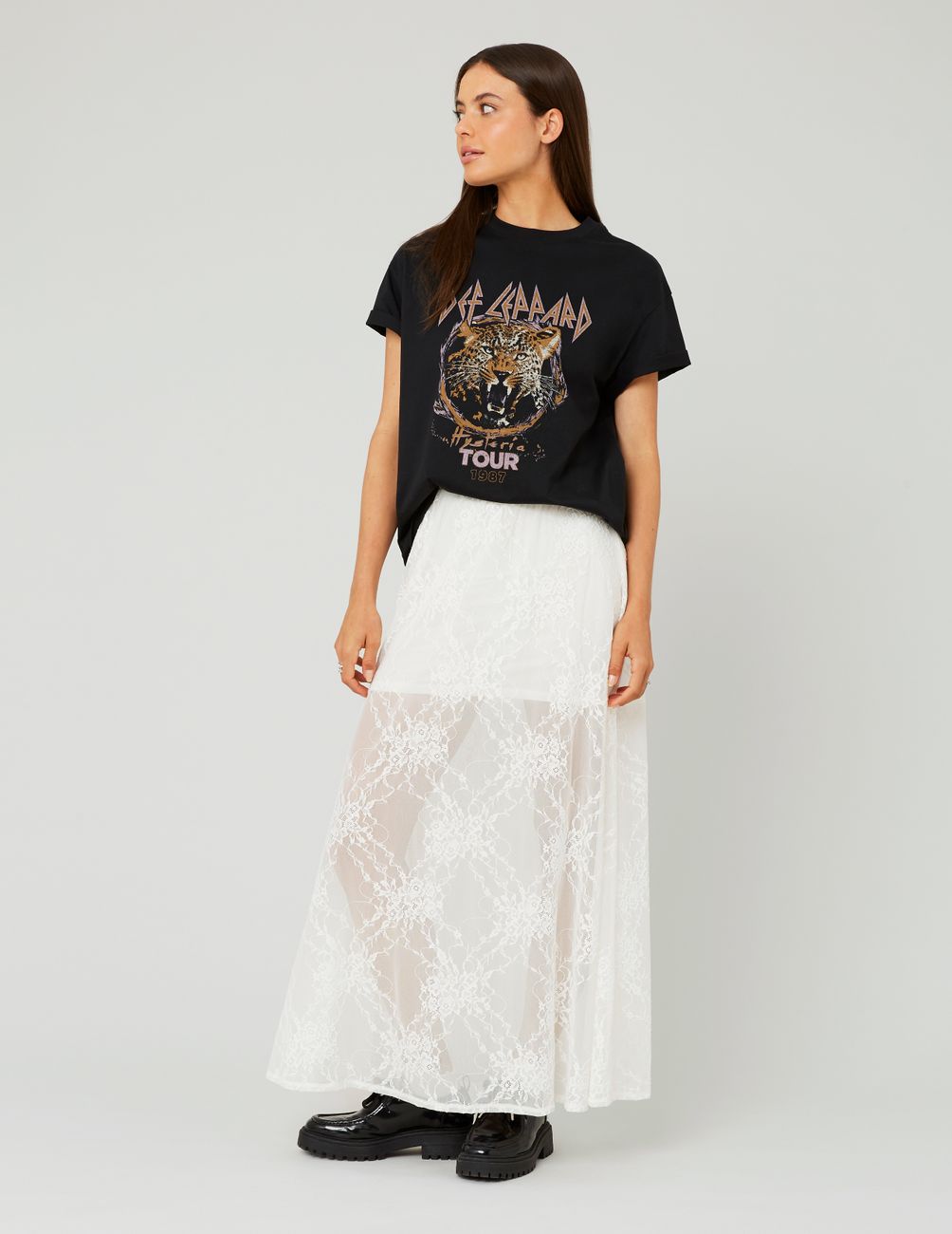 BZB Jupe longue en dentelle