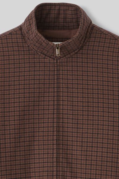 Blouson zippé à carreaux