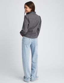 Chemise col montant en flanelle